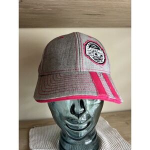 Daytona 500 Nascar Women's Fanatics Adjustable Hat Gray Pink Stripes NEW